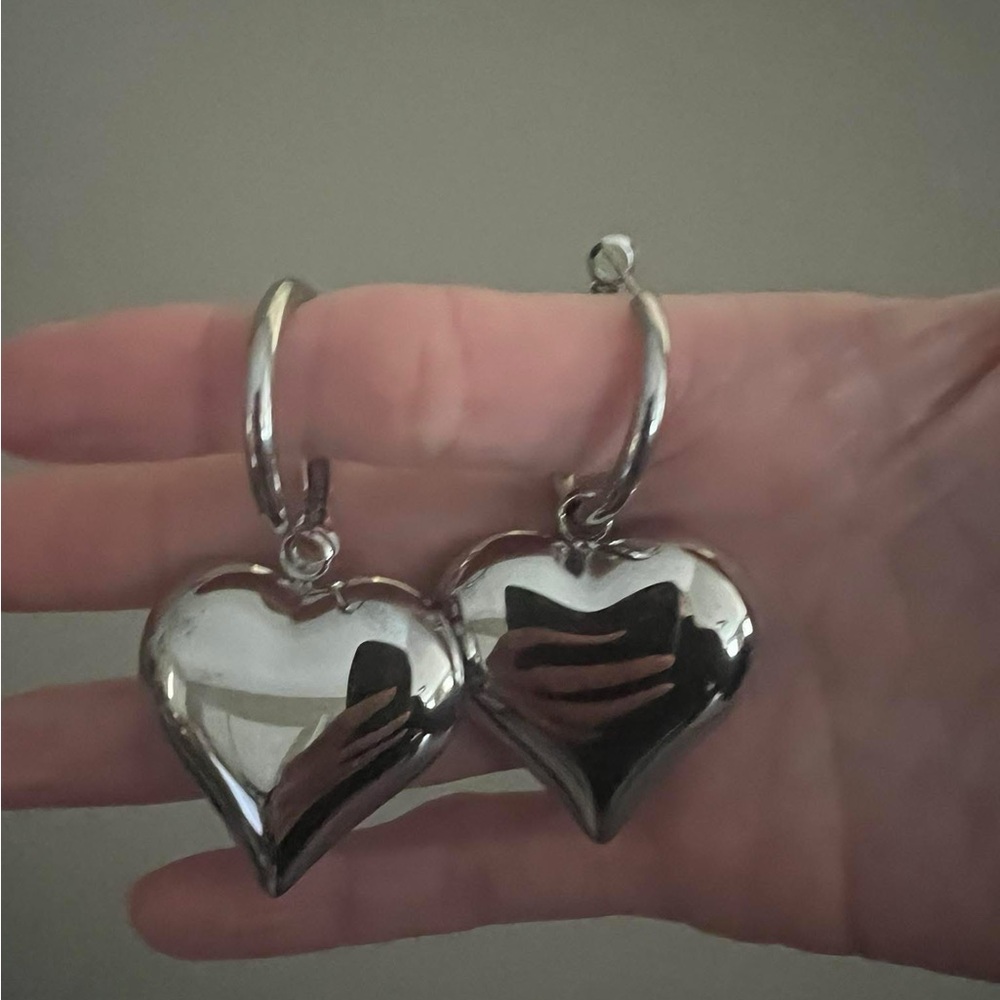 Brand New Silver Chansutt Pearls Bubble Heart Earrings-Water Resistant